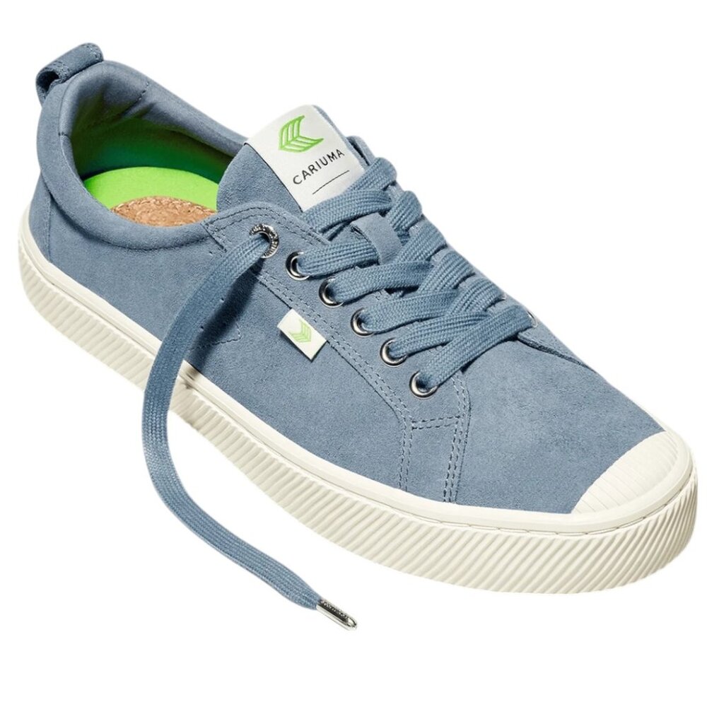 Cariuma Oca Low "Hairy" Suede Sneakers - Mirage Blue - 9